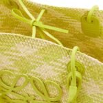 LOEWE ANAGRAM BASKET BAG IN IRACA PALM AND CALFSKIN