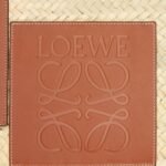 LOEWE LARGE BASKET BAG IN PALM LEAF AND CALFSKIN