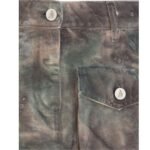 THE ATTICO FAY STAINED GREEN CAMOUFLAGE MINI SKIRT