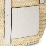 LOEWE BASKET BAG IN PALM LEAF AND CALFSKIN