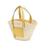 LOEWE BASKET BAG IN PALM LEAF AND CALFSKIN