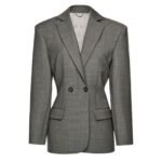 MAGDA BUTRYM DOUBLE BUTTON HOURGLASS BLAZER IN GREY