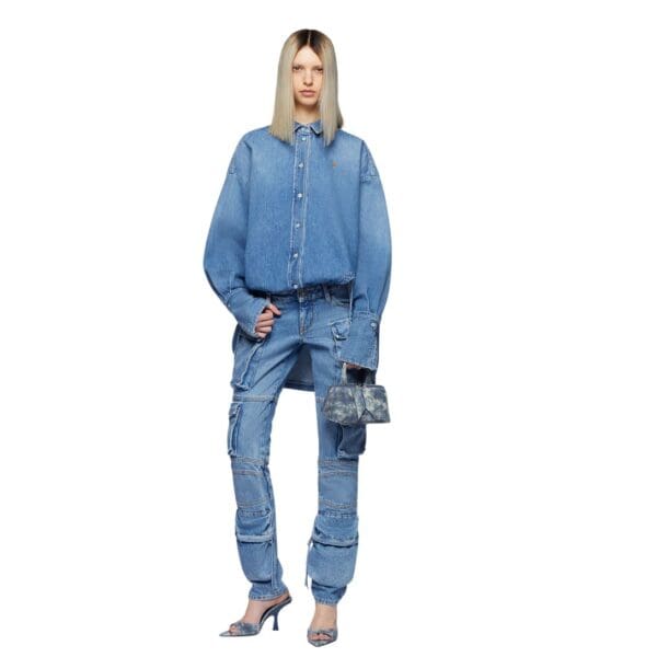 THE ATTICO ESSIE WASHED BLUE LONG PANTS