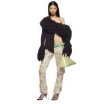 THE ATTICO ESSIE NATURAL MARBLE LONG PANTS