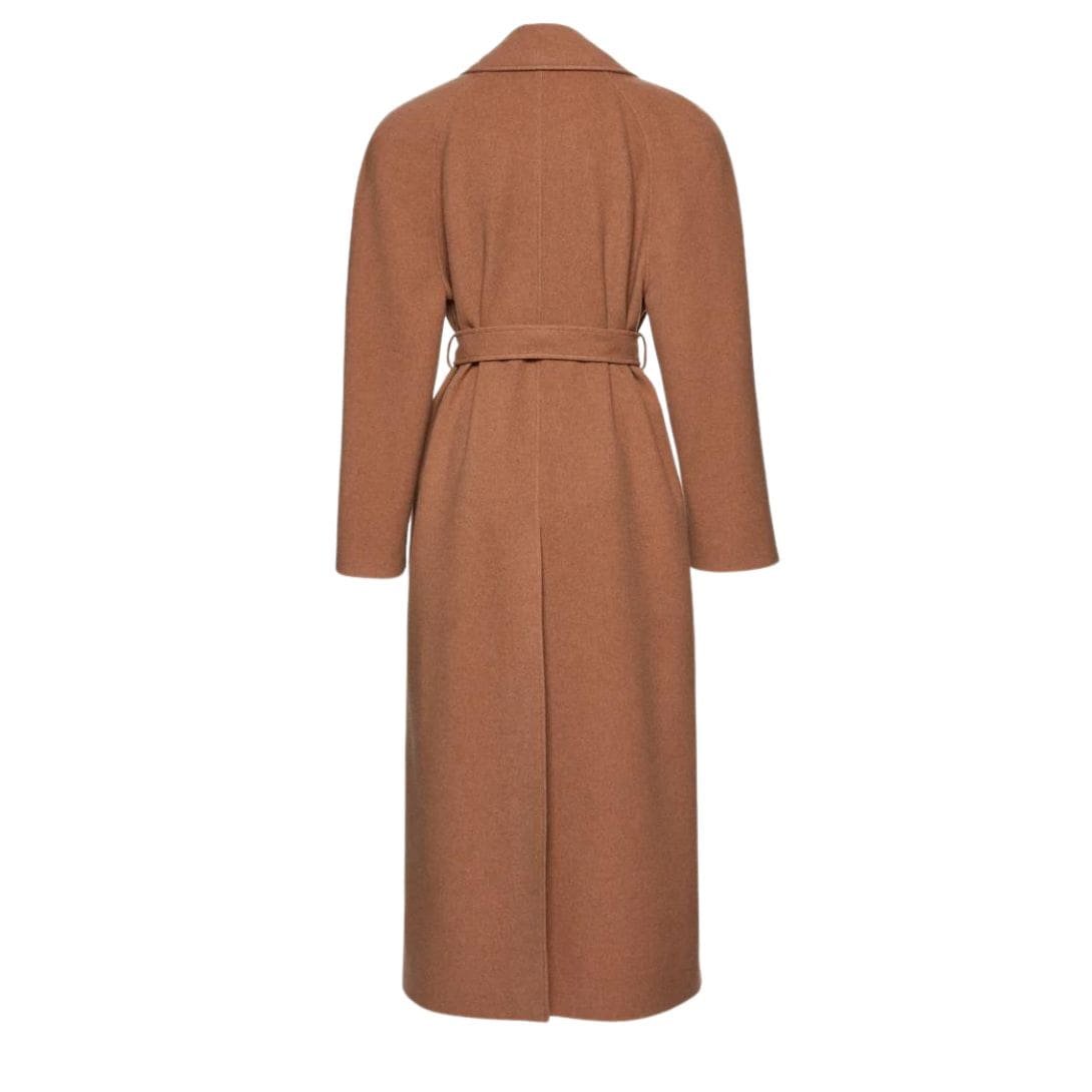 MAGDA BUTRYM CASHMERE WRAP COAT IN CAMEL