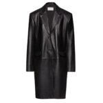 MAGDA BUTRYM OVERSIZES CLASSIC MIDI COAT IN BLACK LEATHER