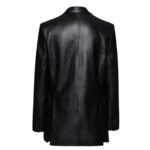 MAGDA BUTRYM OVERSIZED LEATHER BLAZER IN BLACK