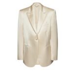 MAGDA BUTRYM OVERSIZED SINGLE BUTTON SATIN BLAZER IN YELLOW