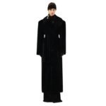 MAGDA BUTRYM LONG SHEARLING COAT IN BLACK