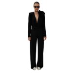 MAGDA BUTRYM WIDE-LEG WOOL TROUSERS IN BLACK