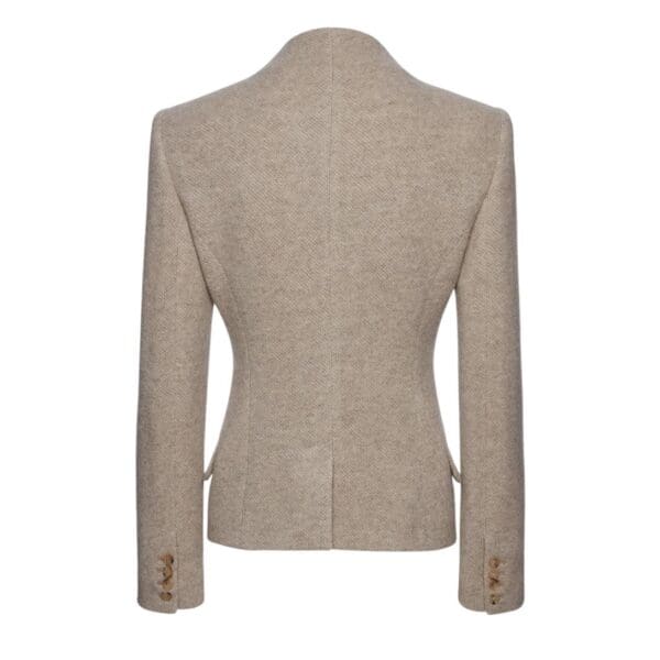 MAGDA BUTRYM CASHMERE HIGH NECK BLAZER IN BEIGE