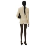 MAGDA BUTRYM FITTED BOUCLE BUTTONED BLAZER IN CREAM