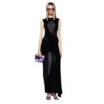 THE ATTICO BLACK LONG DRESS