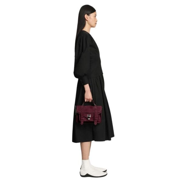 PROENZA PS1 TINY BAG IN SUEDE BORDEAUX