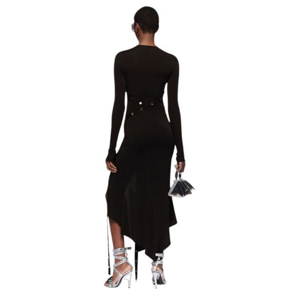 THE ATTICO BLACK MIDI DRESS