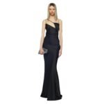 THE ATTICO MELVA BLACK LONG DRESS