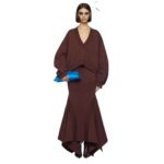 THE ATTICO DARK BROWN MIDI SKIRT