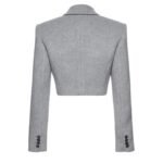MAGDA BUTRYM CROPPED DOUBLE BREASTED BLAZER IN GREY