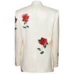 MAGDA BUTRYM ROSE STAMPED OVERSIZED BLAZER IN CREAM