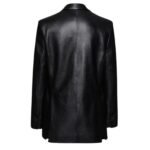 MAGDA BUTRYM OVERSIZED LEATHER BLAZER IN BLACK
