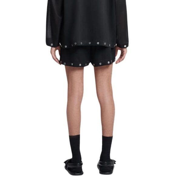 NANUSHKA TALLON STUDDED ORGANZA BERMUDA SHORTS BLACK