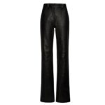 MAGDA BUTRYM FLARED LEATHER PANTS IN BLACK