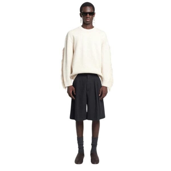NANUSHKA CARSTEN WASHED-CANVAS SHORTS BLACK
