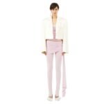 MAGDA BUTRYM CROPPED SILK BLEND BLAZER IN CREAM