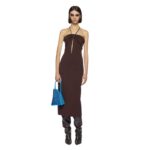 THE ATTICO ''GIONA'' DARK BROWN MIDI DRESS