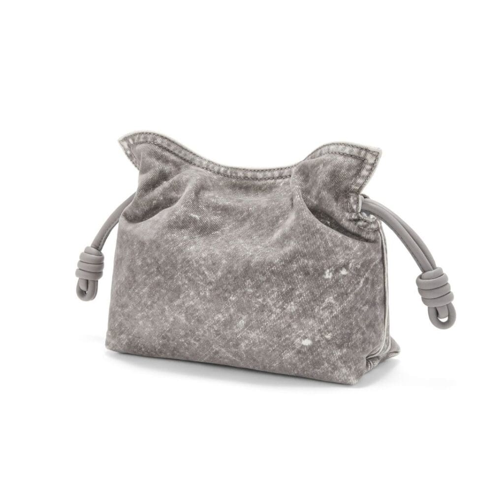 LOEWE FLAMENCO CLUTCH MINI BAG IN FLOCKED DENIM