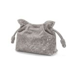 LOEWE FLAMENCO CLUTCH MINI BAG IN FLOCKED DENIM