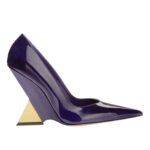 THE ATTICO ''CHEOPE'' ELECTRIC BLUE AND GOLD PUMP