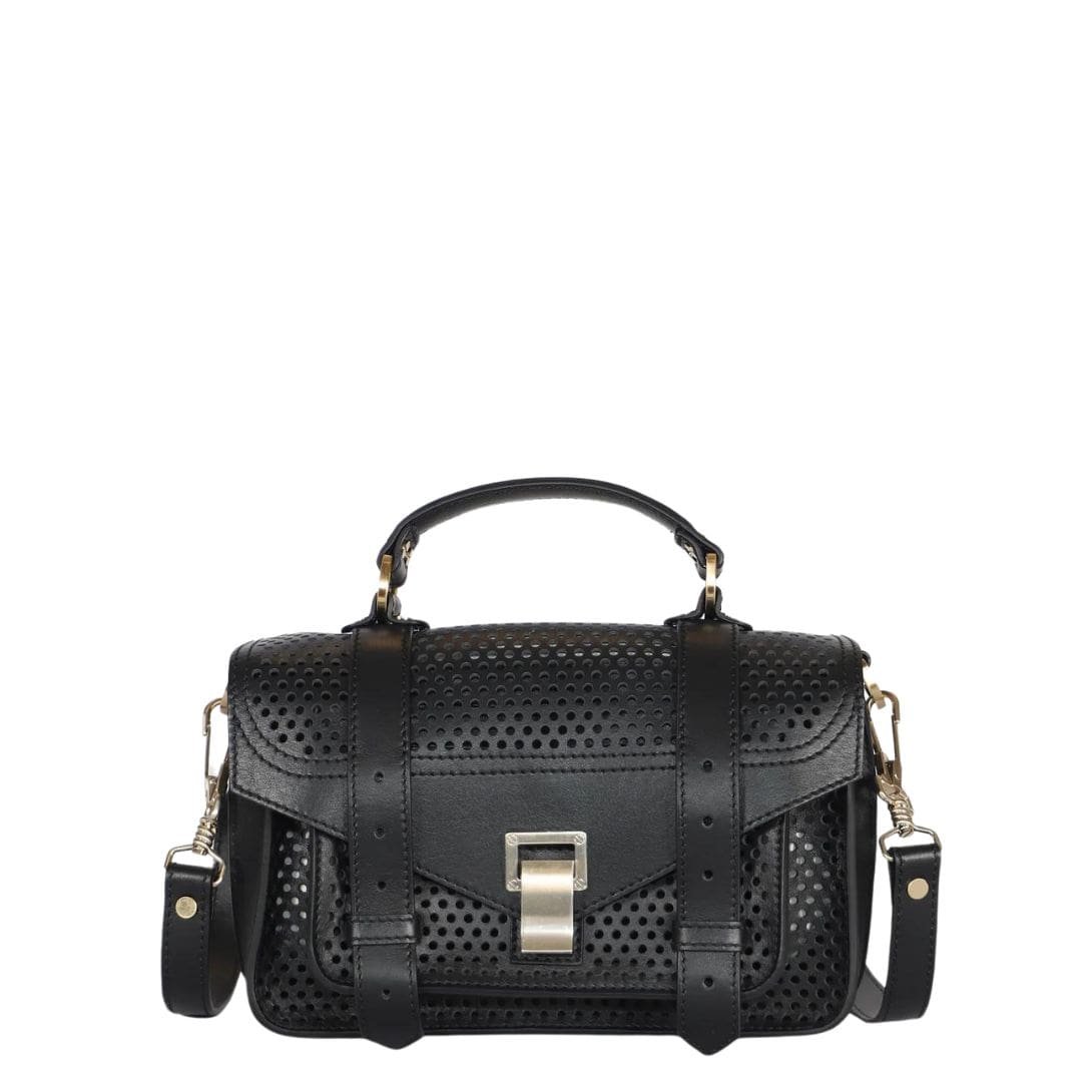 PROENZA PS1 TINY BAG IN PERFORATED LEATHER BLACK