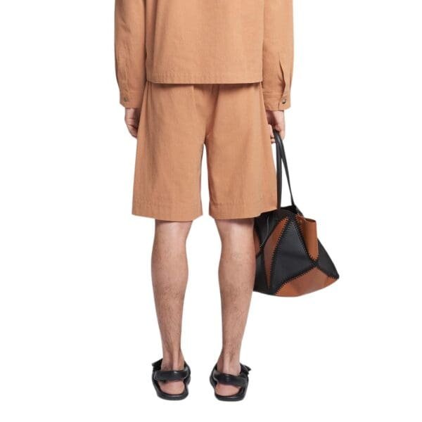 NANUSHKA CARSTEN WASHED-CALICO SHORTS BROWN
