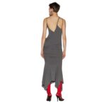 THE ATTICO DARK GREY MIDI DRESS