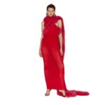 THE ATTICO VIBRANT RED LONG DRESS