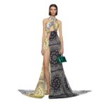 THE ATTICO "DARA" MULTICOLOR BANDANA LONG DRESS