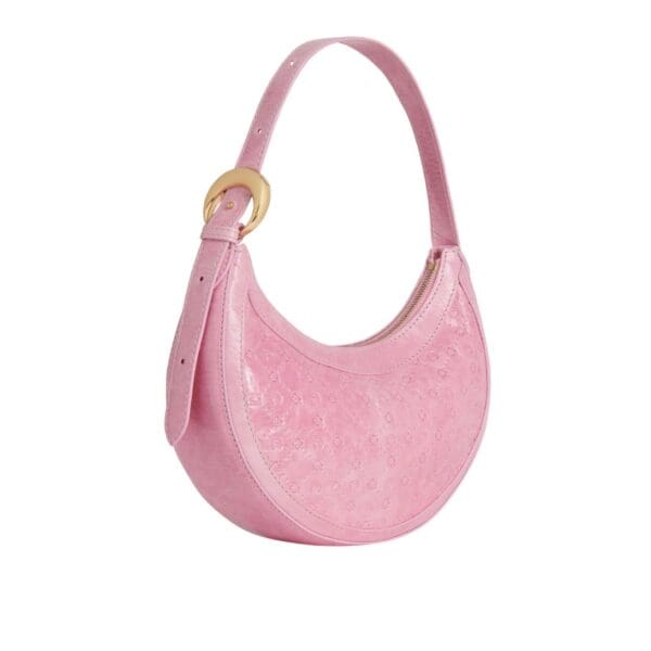 MARINE SERRE EMBOSSED LEATHER MINI ECLIPS PINK
