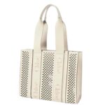 CHLOE MEDIUM WOODY TOTE BAG MISTY IVORY