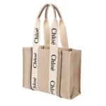 CHLOE MEDIUM WOODY TOTE BAG MUSK GREY