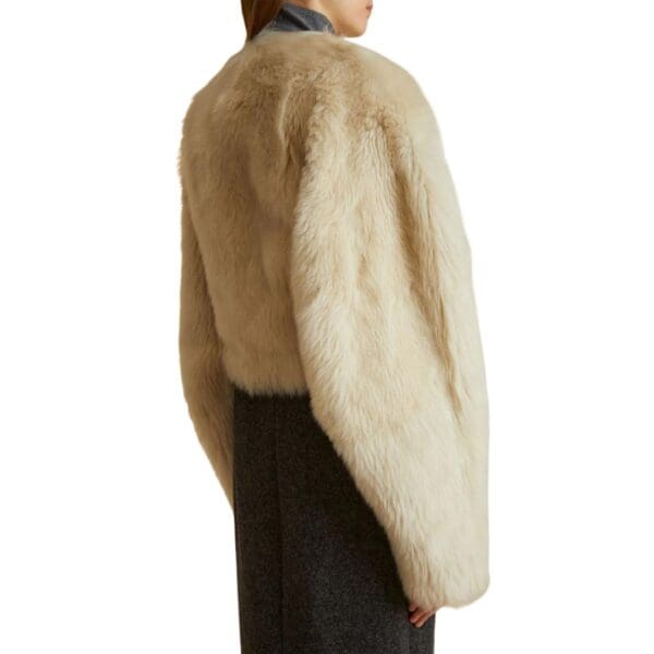 KHAITE THE GRACELL JACKET IN CREAM SHEARLING