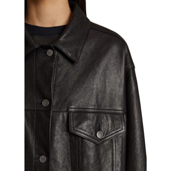 KHAITE THE GRIZZO JACKET IN BLACK LEATHER