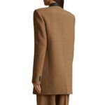 KHAITE THE JACOBSON BLAZER IN TOFEE AND BLACK LEATHER