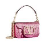VALENTINO GARAVANI LOCÒ SMALL SHOULDER BAG WITH GRADIENT-EFFECT EMBROIDERY