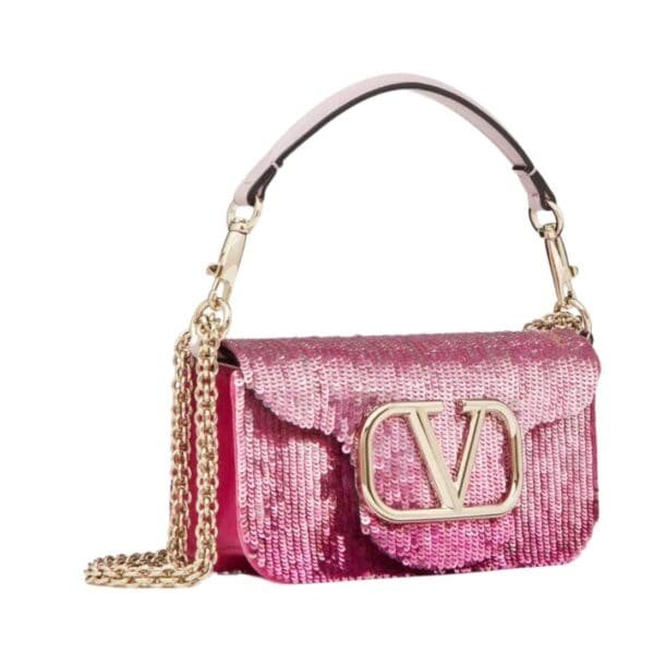 VALENTINO GARAVANI LOCÒ SMALL SHOULDER BAG WITH GRADIENT-EFFECT EMBROIDERY