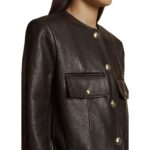KHAITE THE LAYBIN JACKET IN BLACK LEATHER