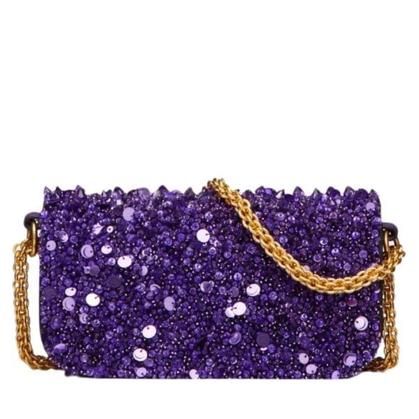 VALENTINO GARAVANI SMALL LOCÒ SHOULDER BAG WITH 3D EMBROIDERY