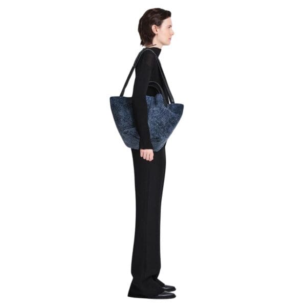 PROENZA LARGE CHELSEA TOTE IN BRUSHED SUEDE DEEP NAVY