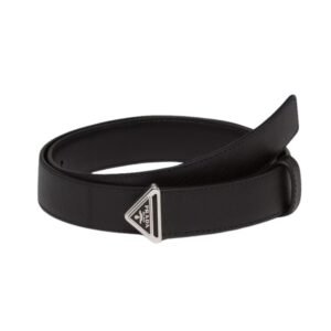 PRADA SAFFIANO LEATHER BELT IN BLACK
