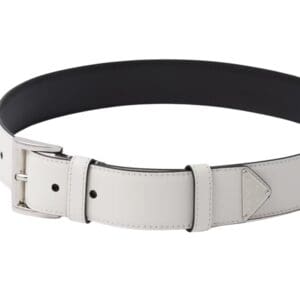 PRADA LEATHER BELT IN WHITE